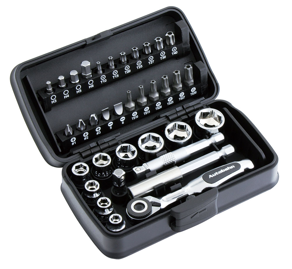  35PC.1/4”DR. ミニラチェット スタビーソケット＆ビットセット
