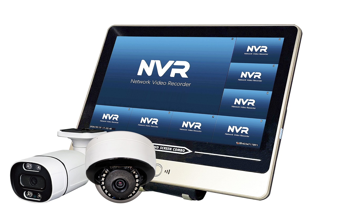  モニター一体型PoEレコーダー・8MPカメラ4台セット/ 1台セット